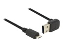 Delock Easy - USB-Kabel - USB (M) nach oben/unten abgewinkelt, doppelseitig zu Micro-USB Typ B (M)