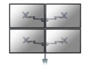 Neomounts FPMA-D935D4 - Befestigungskit - Voll beweglich - für 4 LCD-Anzeigen - Silber - Bildschirmgröße: 25.4-68.6 cm (10"-27")