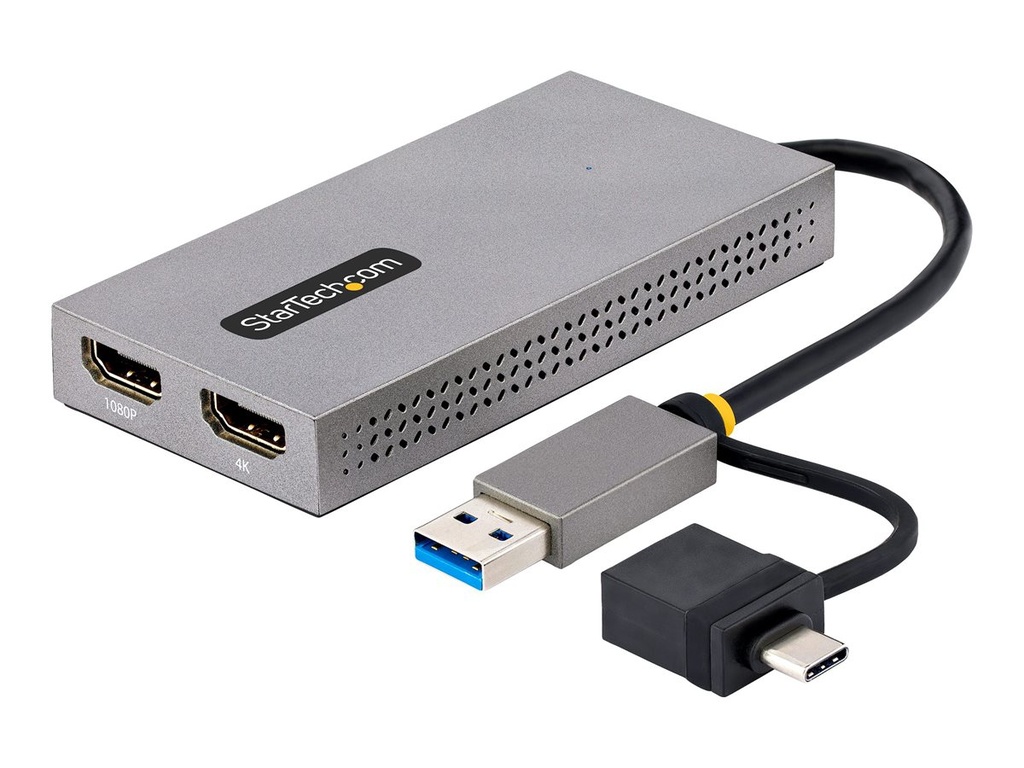 StarTech.com USB HDMI Dual Monitor Adapter, USB A/C zu 2x HDMI (4K & FHD)
