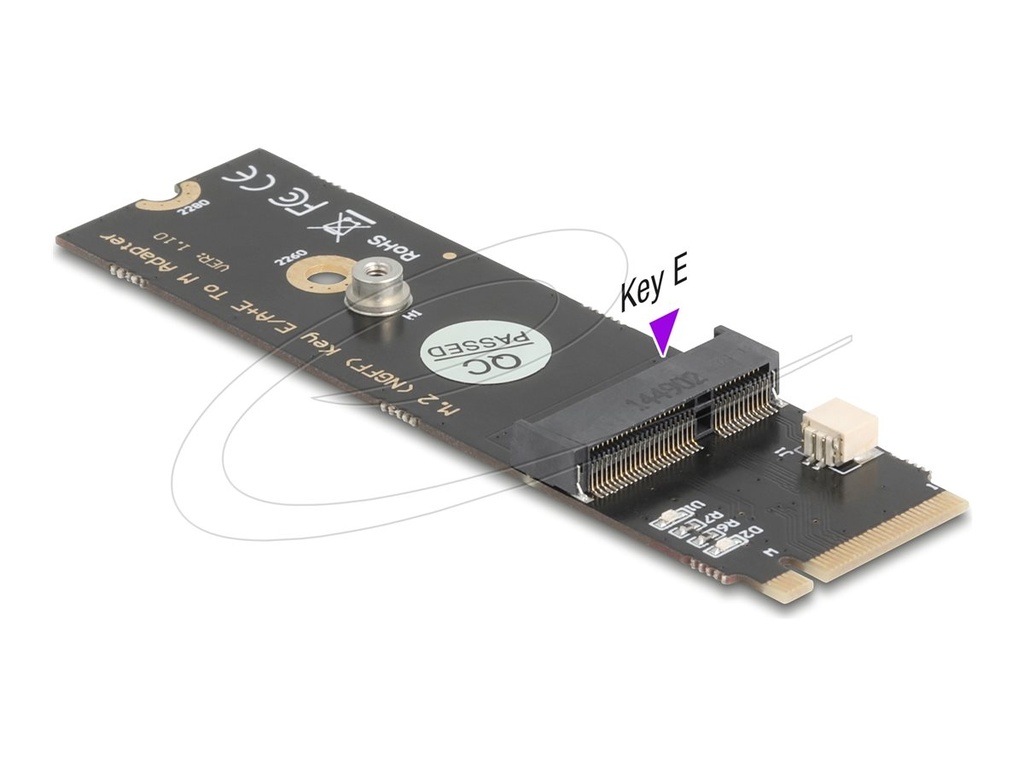 Delock Schnittstellenadapter - M.2 Key M männlich zu M.2 Key E Steckplatz für USB- und PCIe-Module - M.2 2280 (M.2 2280)