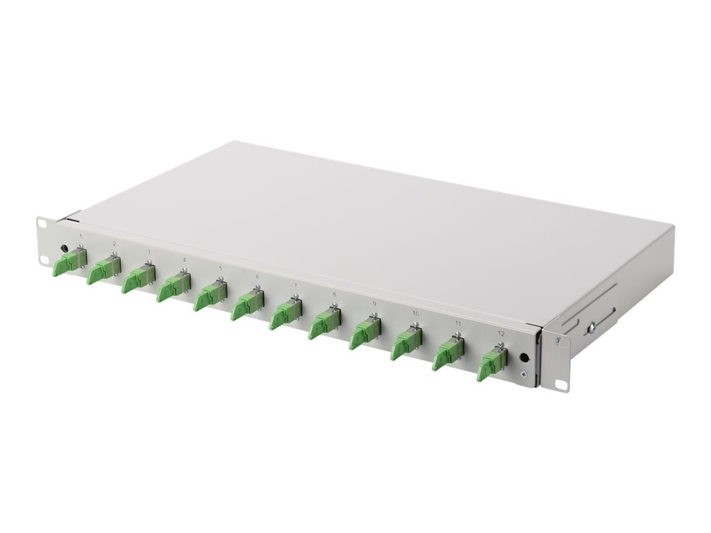 DIGITUS Professional DN-96341/9 - Glasfaserkabelkiste - ST X 12 - Hellgrau, RAL 7035 - 1U - 48.3 cm (19")