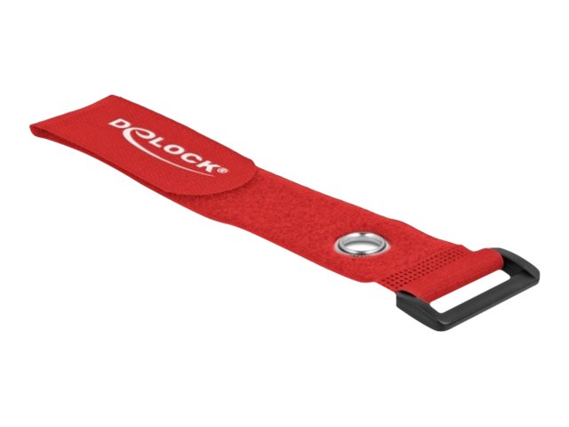 Delock Klettverschluss-Cinchkabelbinder - 28 cm - Rot (Packung mit 3)