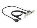 Delock Slot bracket - USB-Konsole - 19-poliger USB 3.0 Kopf, 20-poliger USB 3.1 Header zu USB Typ A, USB-C (W)