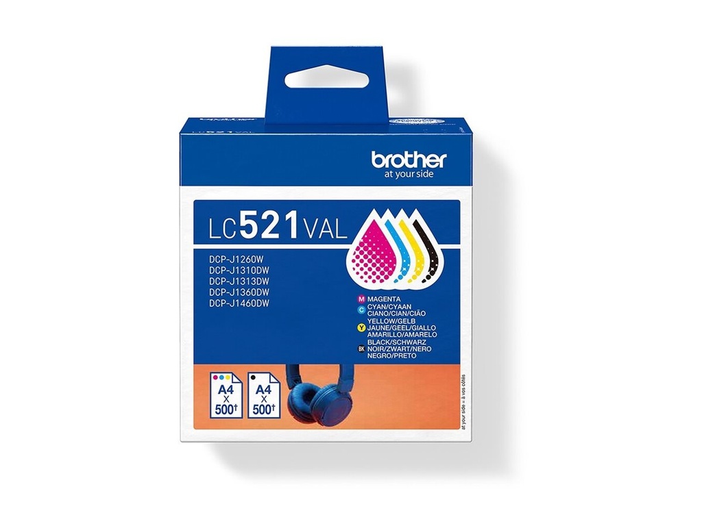 Brother LC521 Value Pack - 4er-Pack - Schwarz