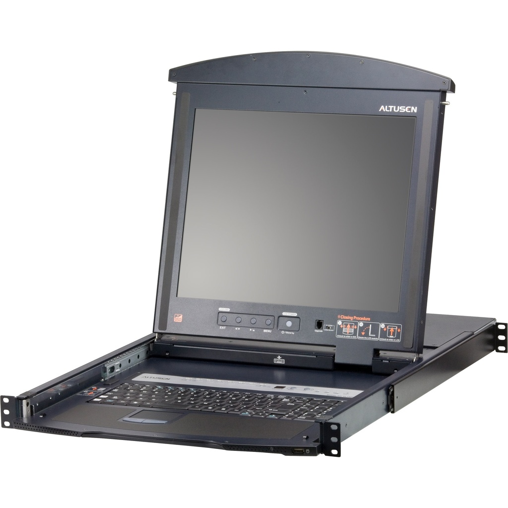 ATEN 17i LCD CAT5e/6 KVM Switch DualRail -German Keyboard - KVM-Umschalter - 8-Port