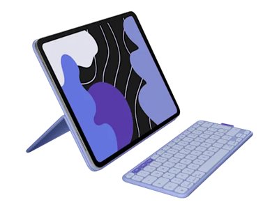 Logitech Flip Folio - Tastatur und Foliohülle - full size - kabellos - Bluetooth 5.1 LE - QWERTZ - Deutsch - fliederfarben  - für Apple 13-inch iPad Air (M2, M3)