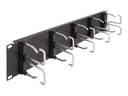 Delock Verlegetafel für Rack-Kabelmanagement - mit 10 Metallhaken - Schwarz - 2U - 48.3 cm (19")