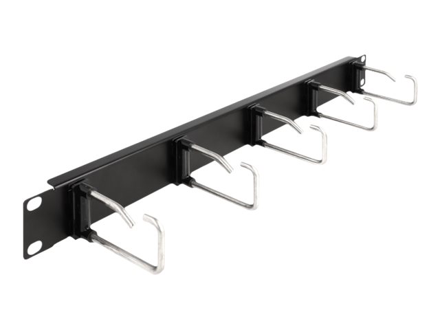 Delock Verlegetafel für Rack-Kabelmanagement - mit 5 Metallhaken - Schwarz - 1U - 48.3 cm (19")