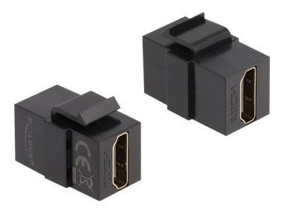 Delock HDMI Kupplung - HDMI weiblich zu HDMI weiblich - Schwarz - 4K60Hz (3840 x 2160)