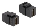 Delock HDMI Kupplung - HDMI weiblich zu HDMI weiblich - Schwarz - 4K60Hz (3840 x 2160)