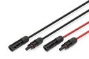 DIGITUS Solarkabel Verlängerung 3m, 6mm², MC4-Anschluss, PV-Kabel 1500V DC, UV-beständig & wetterfest, 2 Kabel, 1x Schwarz, 1x Rot