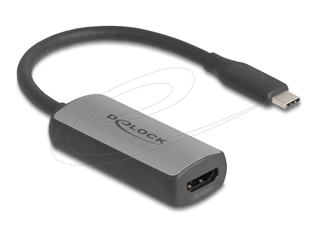 Delock Adapterkabel - USB-C männlich zu HDMI weiblich - 17 cm - Grau - 8K60Hz (7680 x 4320)