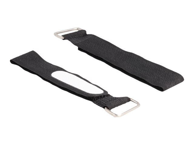 Delock Kabelbinder - Klettverschluss, mit Schlaufe und Beschriftungsfeld - 20.3 cm - Schwarz (Packung mit 5)