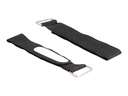 Delock Kabelbinder - Klettverschluss, mit Schlaufe und Beschriftungsfeld - 20.3 cm - Schwarz (Packung mit 5)