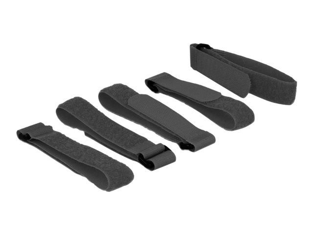 Delock Klettverschluss - 30 cm - Schwarz (Packung mit 5)
