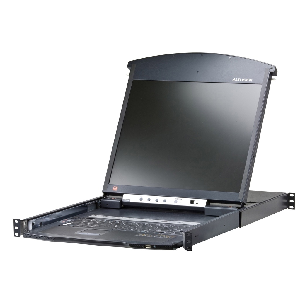 ATEN 17i LCD Cat5e/6 KVM Over IP Switch Dual Rail -German Keyboard - 8-Port - PS/2