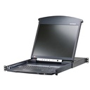 ATEN 17i LCD Cat5e/6 KVM Over IP Switch Dual Rail -German Keyboard - 8-Port - PS/2