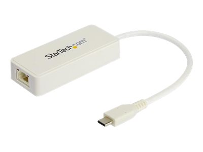 StarTech.com US1GC301AUW USB Netzwerkadapter (Ethernet Adapter mit extra USB Anschluss, USB 3.0, Thunderbolt 3 komp.)