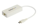 StarTech.com US1GC301AUW USB Netzwerkadapter (Ethernet Adapter mit extra USB Anschluss, USB 3.0, Thunderbolt 3 komp.)