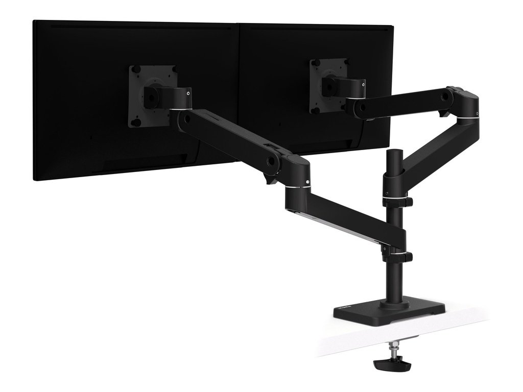 Ergotron LX Pro - Befestigungskit (Doppelarm) - für 2 LCD-Displays - Lochplatte-Montage - Aluminium - Schwarz - Bildschirmgröße: bis zu 61 cm (bis zu 24 Zoll)