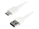 StarTech.com StarTech 2m USB-A auf USB-C Ladekabel - Dauerhaftes USB 2.0 auf USB Typ-C Datenübertragungs- und Schnellladekabel - Robuster TPE-Mantel Aramidfaser, M/M, 3A - Weiß (RUSB2AC2MW)