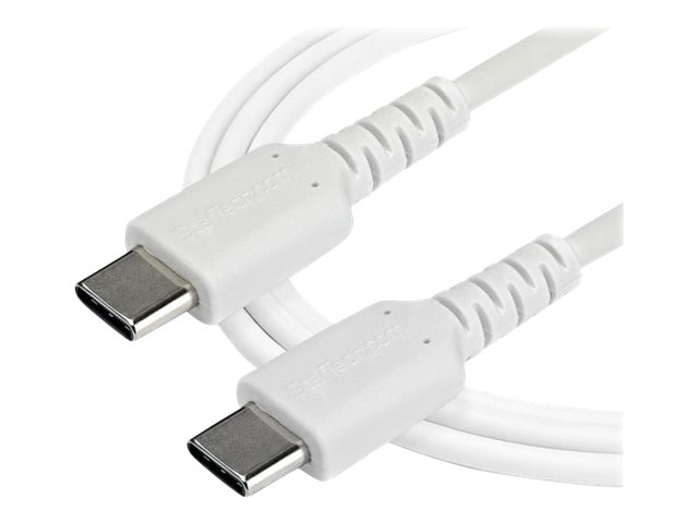 StarTech.com StarTech 2m USB-C Ladekabel - Langlebiges USB 2.0 Typ C zu USB C Datenübertragungs-/Schnellladekabel - TPE Mantel Aramidfaser M/M 60W Weiß - Samsung S10 S20 iPad Pro MS Surface (RUSB2AC2MW)