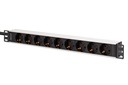 DIGITUS Steckdosenleiste mit Aluminiumprofil, 9-fach Schutzkontaktsteckdose, 2 m Zuleitung, IEC C20 Stecker