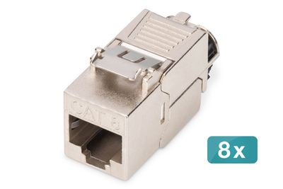 DIGITUS CAT 8.1 Keystone Modul, geschirmt, werkzeugfreier Montageanschluss - 8 Stk.