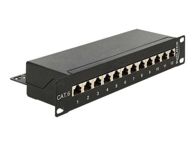 Delock Patch Panel - CAT 6 - RJ-45 X 12 - Schwarz - 1U - 25.4 cm (10")