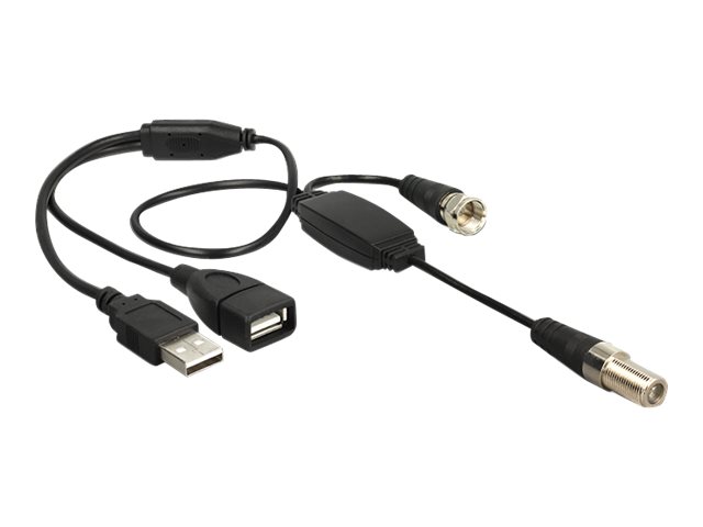 Delock Antennenkabel - F-Stecker männlich zu F-Stecker, USB (nur Strom)