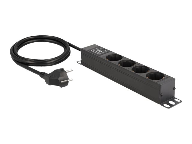 [66818] Delock Steckdosenleiste (Wandmontage) - AC 220-250 V - 3500 Watt - Eingabe, Eingang power CEE 7/7 - Ausgangsanschlüsse: 4 (4 x CEE 7/3)