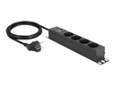 Delock Steckdosenleiste (Wandmontage) - AC 220-250 V - 3500 Watt - Eingabe, Eingang power CEE 7/7 - Ausgangsanschlüsse: 4 (4 x CEE 7/3)