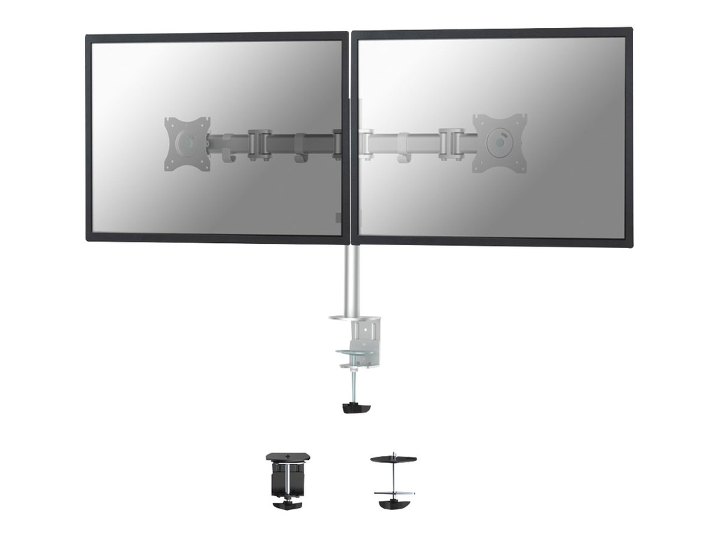 Neomounts NM-D135D - Befestigungskit - Voll beweglich - für 2 LCD-Displays - Silber - Bildschirmgröße: 25.4-68.6 cm (10"-27")