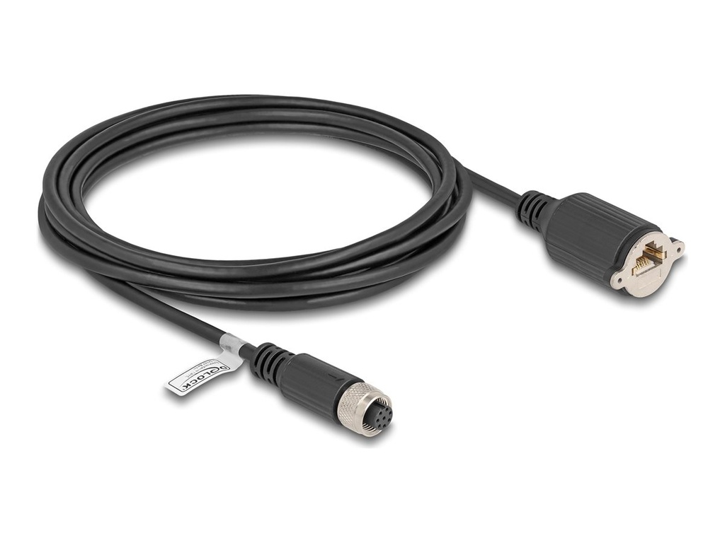 Delock Netzwerkkabel - 8-polig M12-A (W) zu RJ-45 (W)