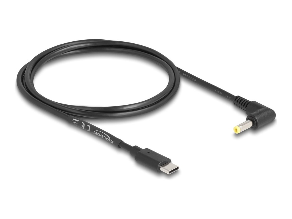 Delock Stromkabel - 24 pin USB-C (M) gerade zu Gleichstromstecker 4,0 x 1,7 mm (M)