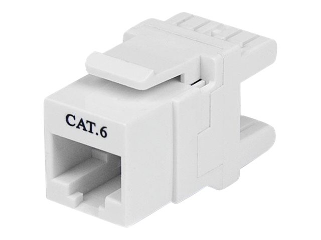 StarTech.com 180 Degree Cat 6 Keystone Jack - RJ45 Ethernet Cat6 Wall Jack White - 110 Type - Keystone Jack 180 Degree 110 UTP (C6KEY110SWH)