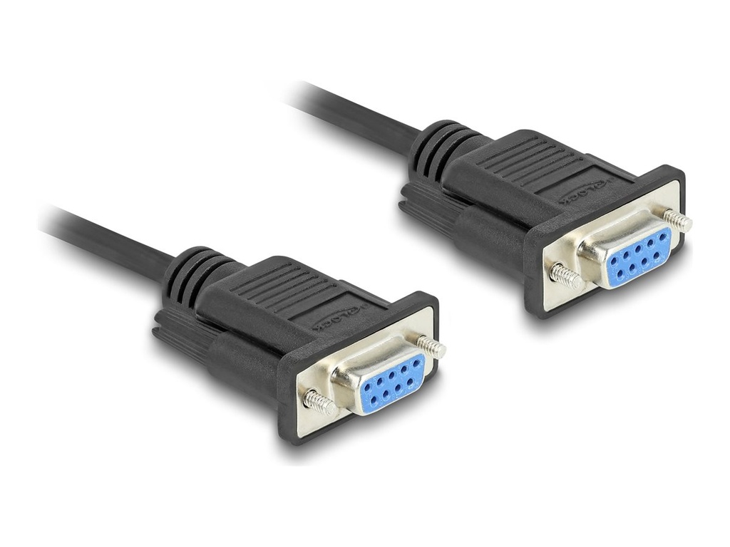 Delock Serielles RS-232-Kabel - DB-9 (W) schraubbar zu DB-9 (W)