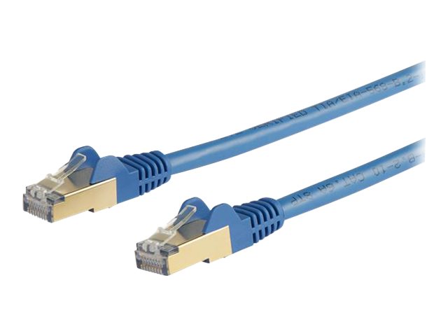 StarTech.com 10m CAT6A Ethernet Cable, 10 Gigabit Shielded Snagless RJ45 100W PoE Patch Cord, CAT 6A 10GbE STP Network Cable w/Strain Relief, Blue, UL Certified Wiring/TIA - Category 6A - 26AWG (6ASPAT10MBL)