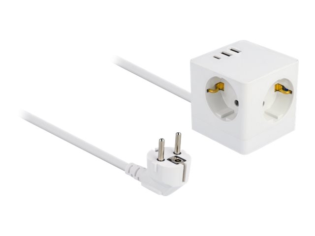 [11497] Delock Netzteil - 17 Watt - 3.4 A - 6 Ausgabeanschlussstellen (2 x USB, USB-C, 3 x Stecker CEE 7/3)