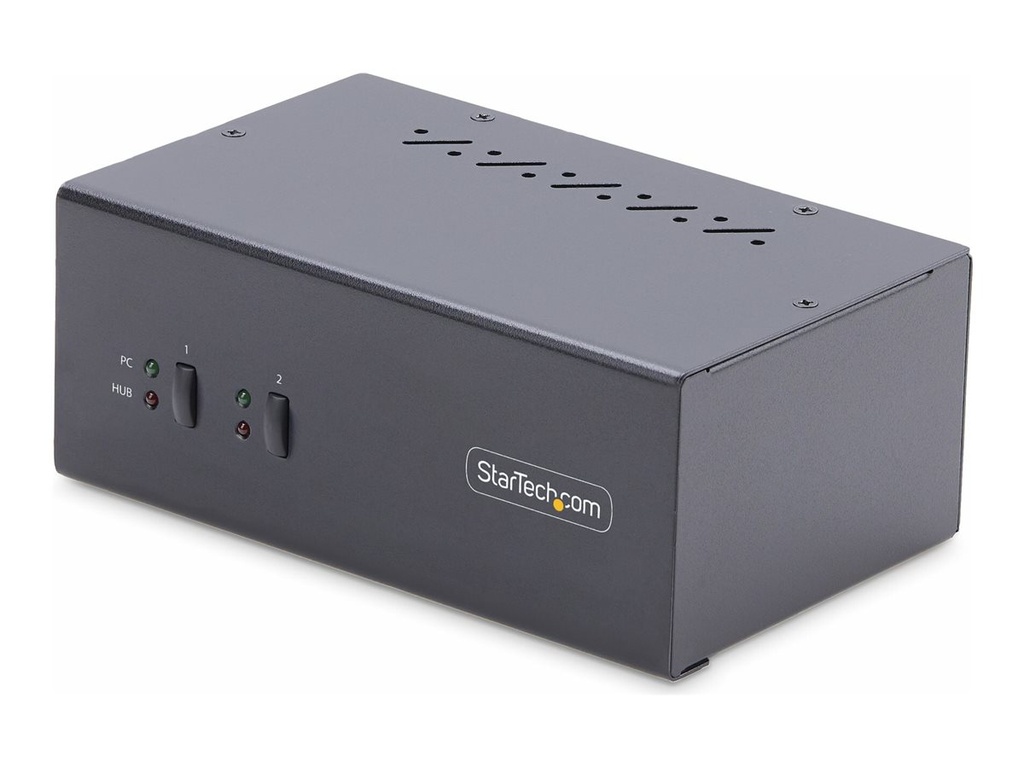 StarTech.com 2-Port Dual-Monitor DisplayPort KVM Switch, 4K 60Hz, 2x USB 5Gbps Hub Ports, 2x USB 2.0 HID Ports, Hotkey and Push-Button Switching, TAA Compliant - ESD Level 3 Protection (P2DD46A2-KVM-SWITCH)