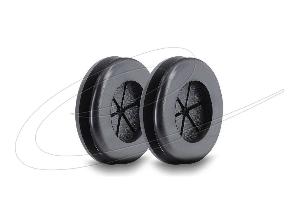 Delock Kabelbuchse - rubber, round 16 mm - Schwarz (Packung mit 2)