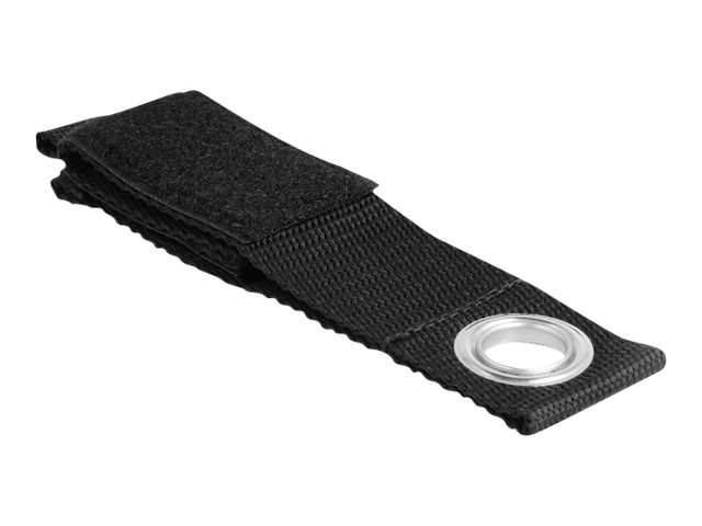 [19560] Delock Klettverschluss - strapazierfähig mit Befestigungsöse - 26 cm - Schwarz (Packung mit 5)
