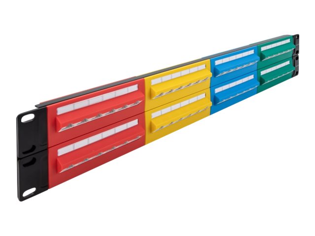 Delock Patch Panel - Schrankmontage - CAT 5e - RJ-45 X 48 - Blau, Gelb, Rot, grün - 2U - 48.3 cm (19")