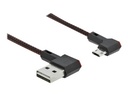 Delock Easy - USB-Kabel - USB (M) links/rechts abgewinkelt, umkehrbar zu Micro-USB Typ B (M)