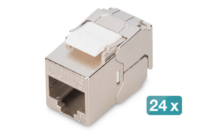 DIGITUS CAT 6A  Kompakt-Keystone Modul, geschirmt, werkzeugfreier Montageanschluss. 24 Stk.