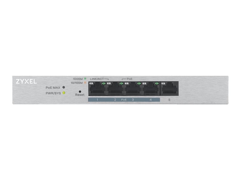 ZyXEL GS1200-5HP v2 - Switch - managed - 1 x 10/100/1000 + 4 x 10/100/1000 (PoE+)