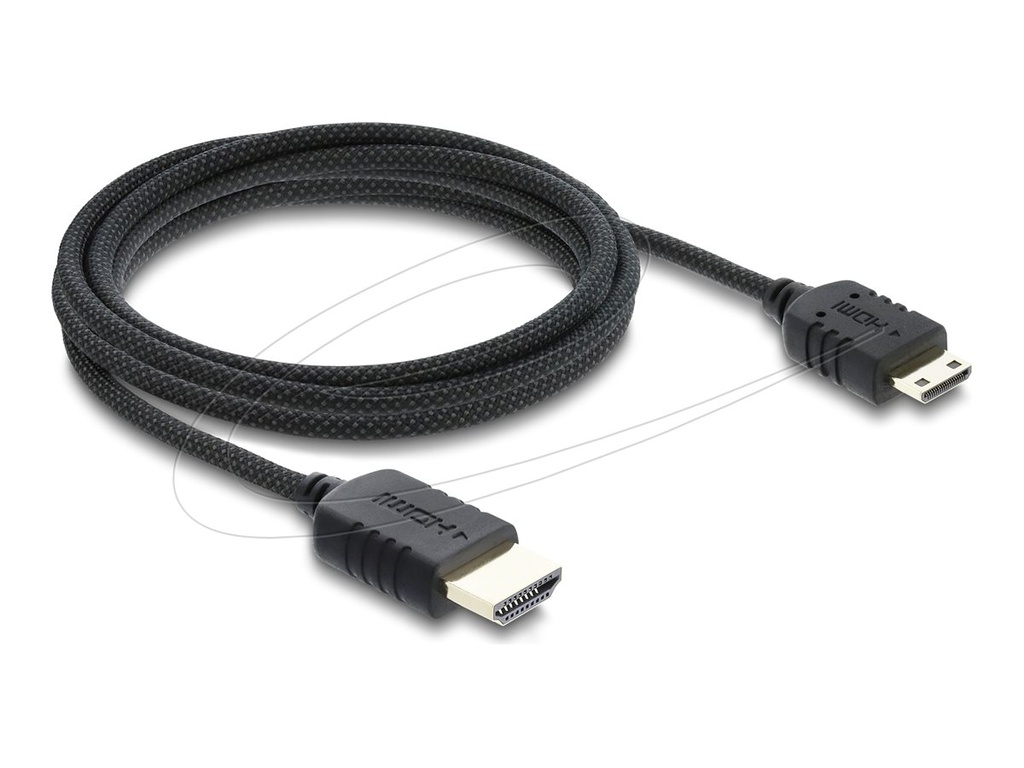 Delock Ultra High Speed - HDMI-Kabel - HDMI männlich zu 19 pin mini HDMI Type C männlich - 2 m - dreifach abgeschirmtes Koaxialkabel - Schwarz - 8K60Hz (7680 x 4320)
