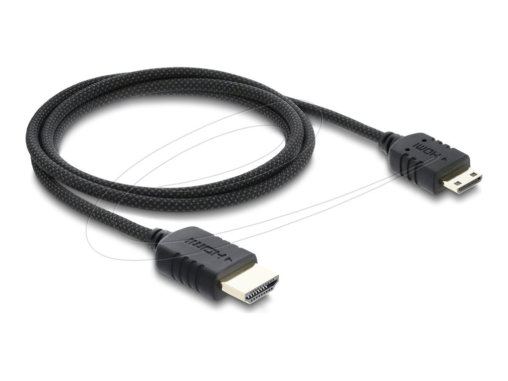 Delock High Speed - HDMI-Kabel - HDMI männlich zu 19-poliger Mini-HDMI männlich - 1 m - dreifach abgeschirmtes Koaxialkabel - Schwarz - 8K60Hz (7680 x 4320)