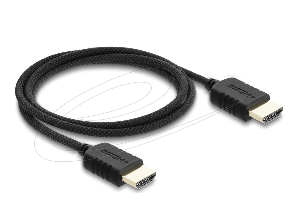 Delock High Speed - HDMI-Kabel - HDMI männlich zu HDMI männlich - 1 m - dreifach abgeschirmtes Koaxialkabel - Schwarz - 8K60Hz (7680 x 4320)