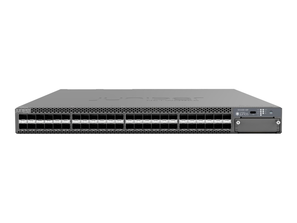 Juniper EX Series EX4400-48F-DC-AFI - Switch - L3 - managed - 12 x 1 Gigabit / 10 Gigabit SFP+ + 2 x 100 Gigabit (Uplink / Stacking)